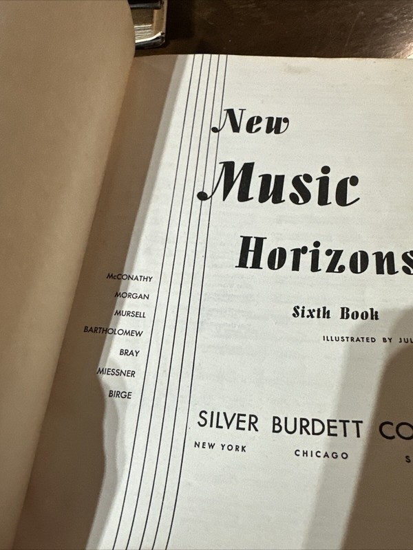 Vtg HC, New Music Horizons 6 sixth Book Silver Burdett company 1946 library gallery