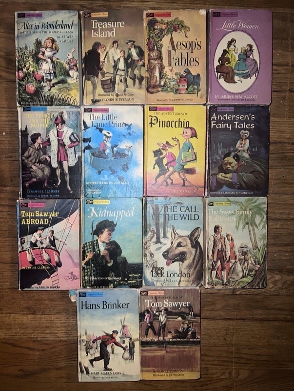 Lot of 14 Vintage Companion Library Books Classic 2 in 1 Stories HC Books gallery