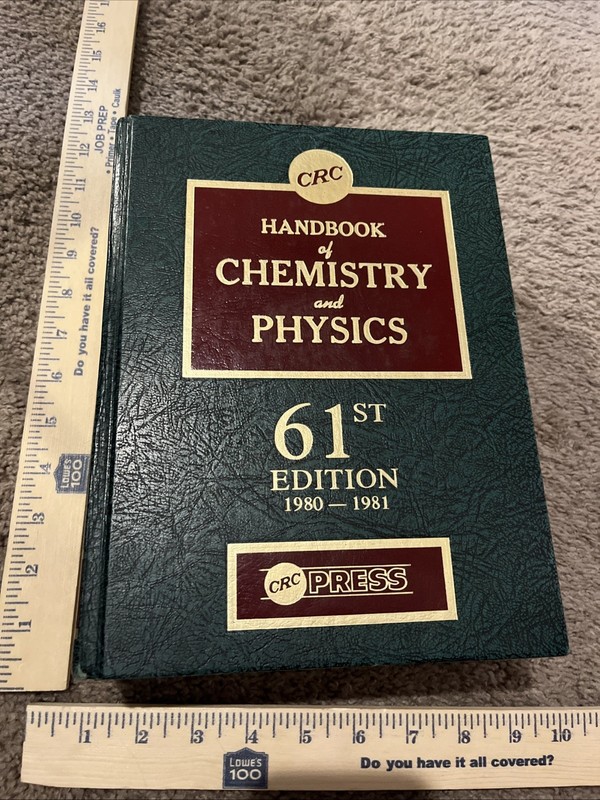 CRC Handbook of Chemistry & Physics 61st Edition 1980-81 Hardcover Scientific
