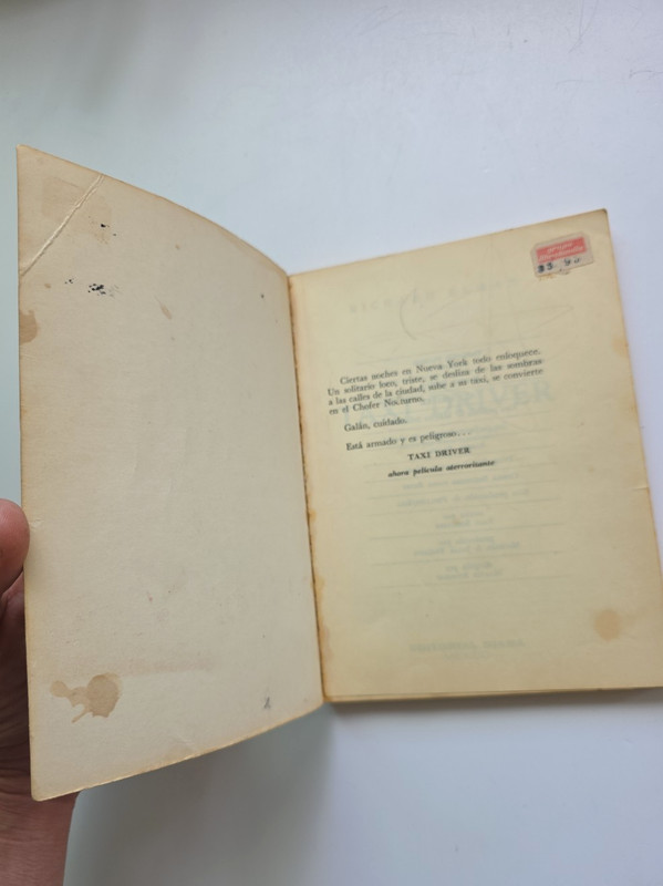 Taxi Driver Richard Elman Paperback Movie Tie-In Mexican First Edition 1977 RARE gallery