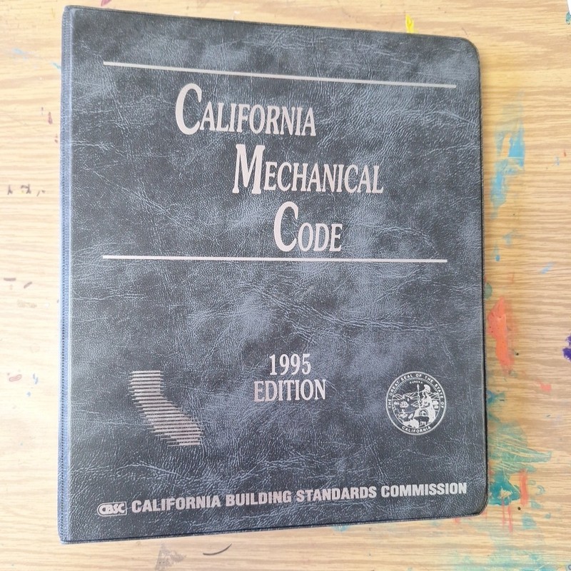 Vintage 1995 California MECHANICAL Code – Loose Leaf format –