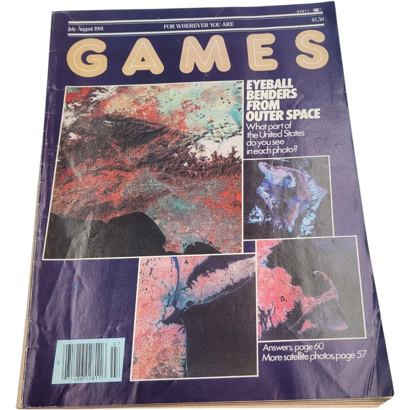 Games Magazine July August 1981 Vintage Issue Puzzles Logic Brain Teasers Ads