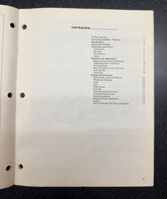 Allis Chalmers Model 1100 Soil Conditioner Operator's Manual gallery