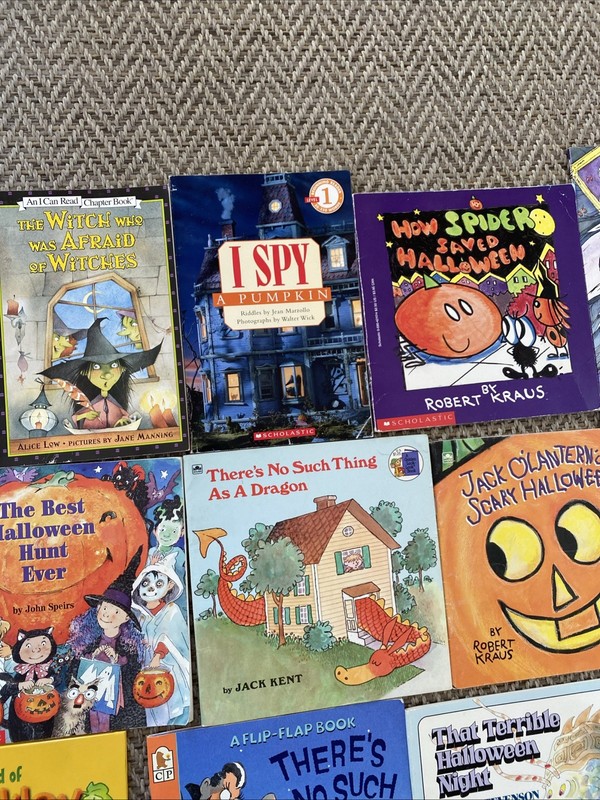Lot of 35 Vintage Spooky Children's Books Halloween Ghosts Witches Monsters gallery