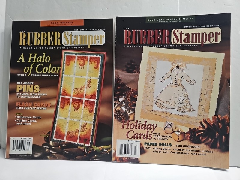 Rubber Stamper Magazine Lot Of 2 For DYI Arts Scrapbook Ideas Handmade Stamping