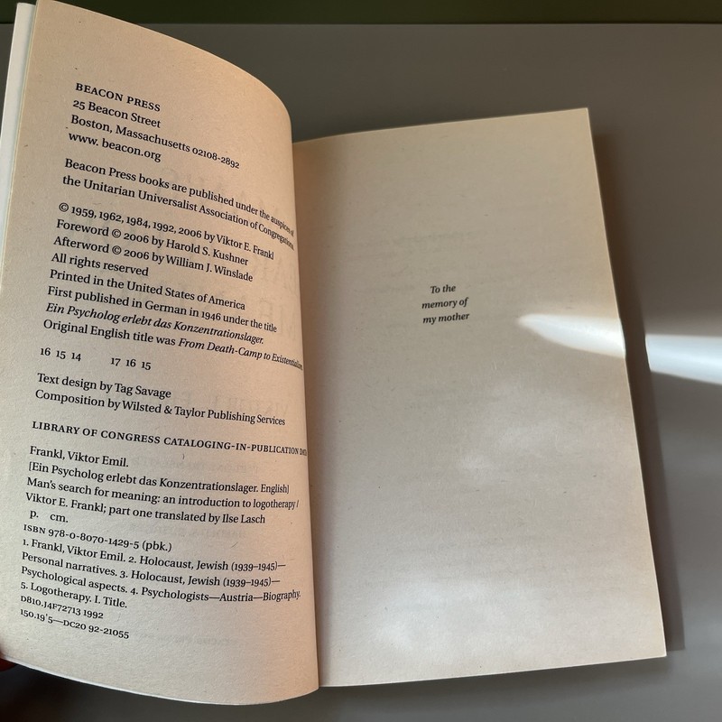 Man's Search for Meaning (OLD EDITION/OUT of PRINT) by Viktor E. Frankl... gallery