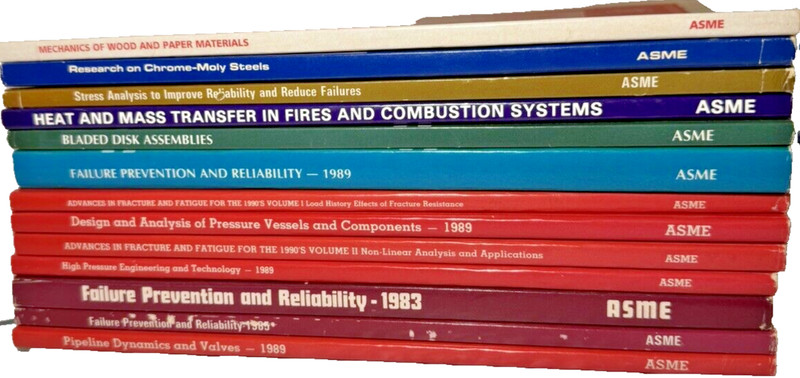 ASME Engineering Safety Design Lot 13 Books Failure Pressure Heat Transfer
