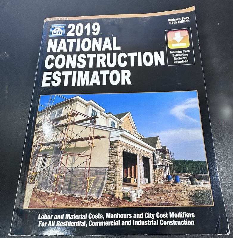 CRAFTSMAN 2019 National Construction Estimator Book 67th Ed w/Software Code
