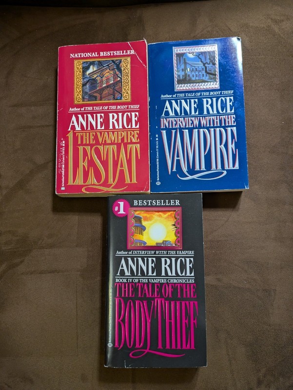 3 Anne Rice Vampire Chronicles, Interview, Lestat, Body Thief. READ DESCRIPTION