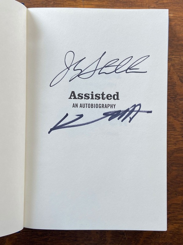 SIGNED John Stockton FIRST Ed 1st Print HB Assisted NBA Utah Jazz HOF Two Sigs gallery