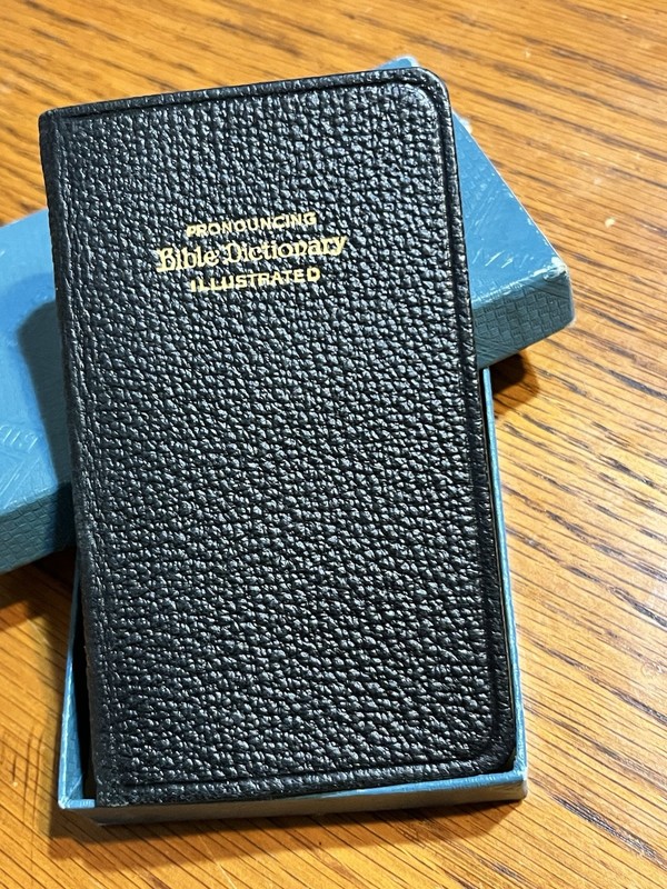 Antique Pocket Bible Dictionary 1924 Holman Self-Pronouncing Illustrated W Box