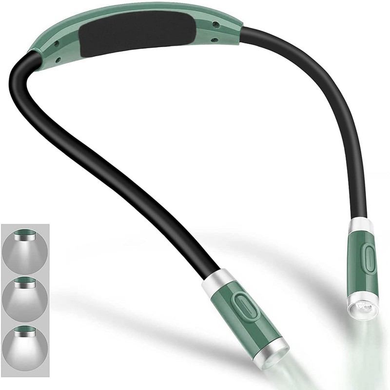 Rechargeable 4 LED Neck Reading Light Book Lights Reading in Bed 3 Brightness