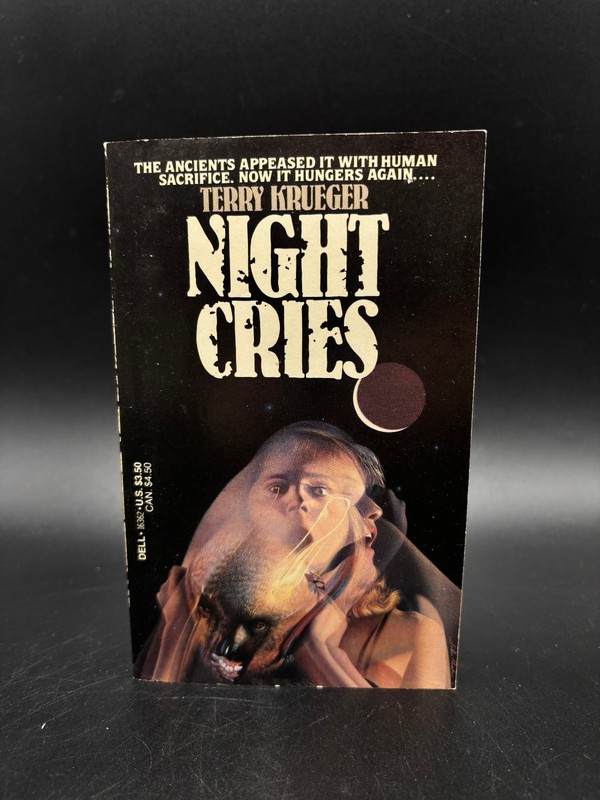 Terry Krueger NIGHT CRIES vintage 1985 1st prtg horror PB