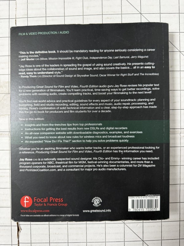 Producing Great Sound for Film and Video by Jay Rose 4th Edition 2015, TPB gallery