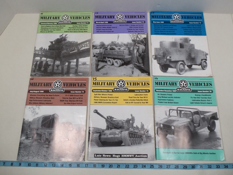 Lot of 6 Vintage Military Vehicles No. 71 72 73 74 75 76 Magazines All of 1999 gallery