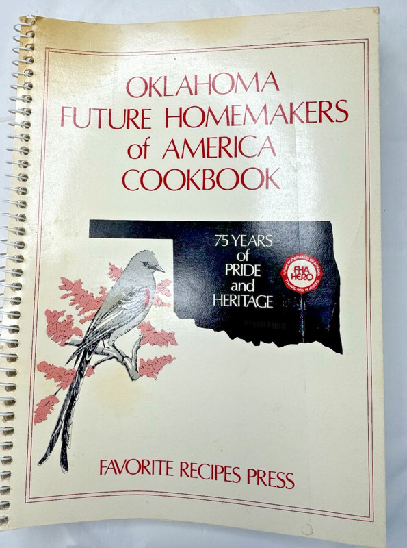 1984 Vintage Oklahoma Future Homemakers of America Cookbook Ring Wire Bound