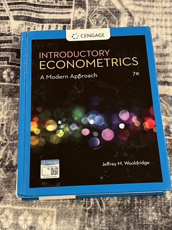 Introductory Econometrics: A Modern Approach 7e – by J. Wooldridge – VERY GOOD