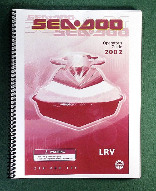 2002 SeaDoo LRV Operator’s Manual with Protective Covers