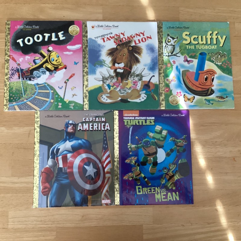 Little Golden Books Lot of 5 Various Titles In Pictures, Very Good Condition