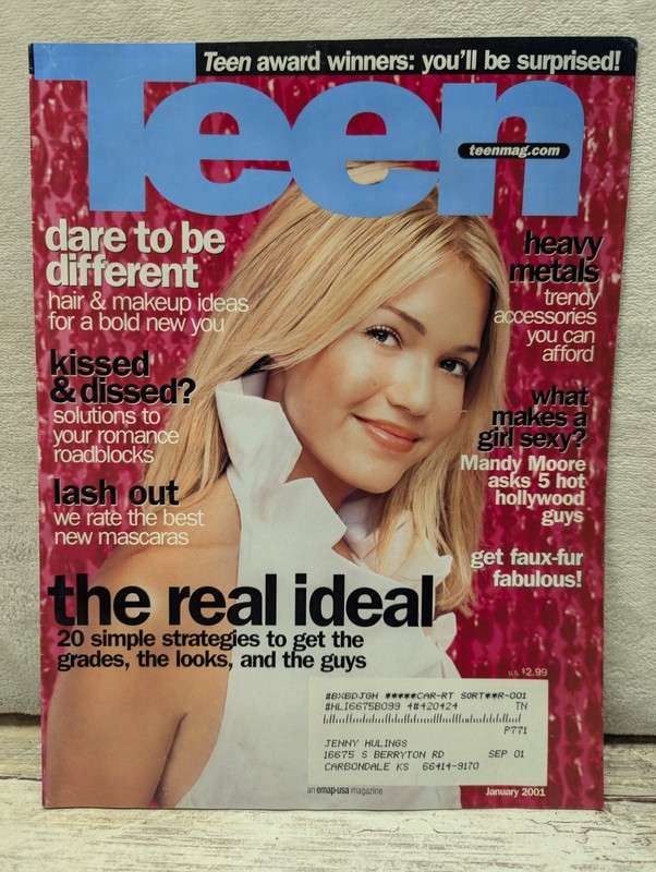Vintage TEEN Magazine January 2001 Mandy Moore NSYNC 2000s Pop Culture