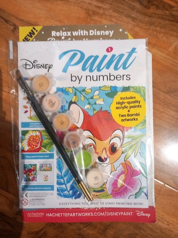 Paint By Numbers #1, Includes Acrylic Paint And TWO Bambi Artworks, A Disney Joy