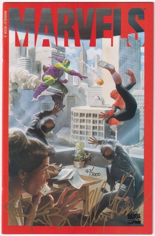 MARVELS #0 DYNAMIC FORCES SIGNED KURT BUSIEK & ALEX ROSS DF COA MARVEL 1994