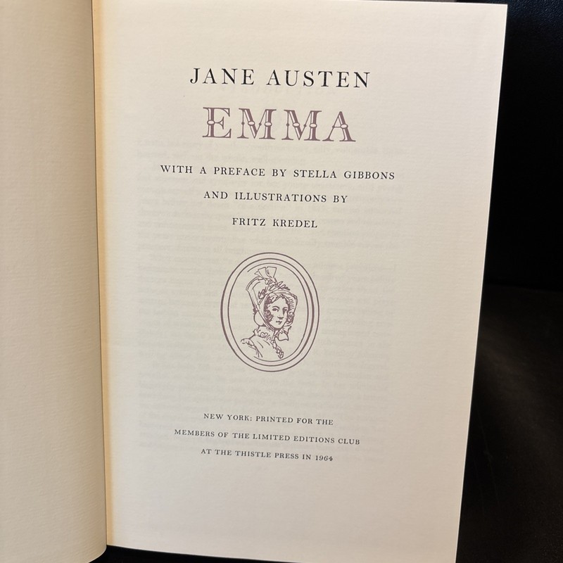 Emma by Jane Austen | Limited Ed. Club 1964 | Illustrated by Artist Fritz Kredel gallery