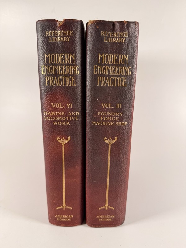 Antique 1903 Modern Engineering Practice Vol III & VI Locomotive Marine Books