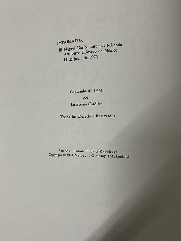 Nuestra Herencia Católica, Edición Del Hogar Católica, Volumes II, III 1973 gallery