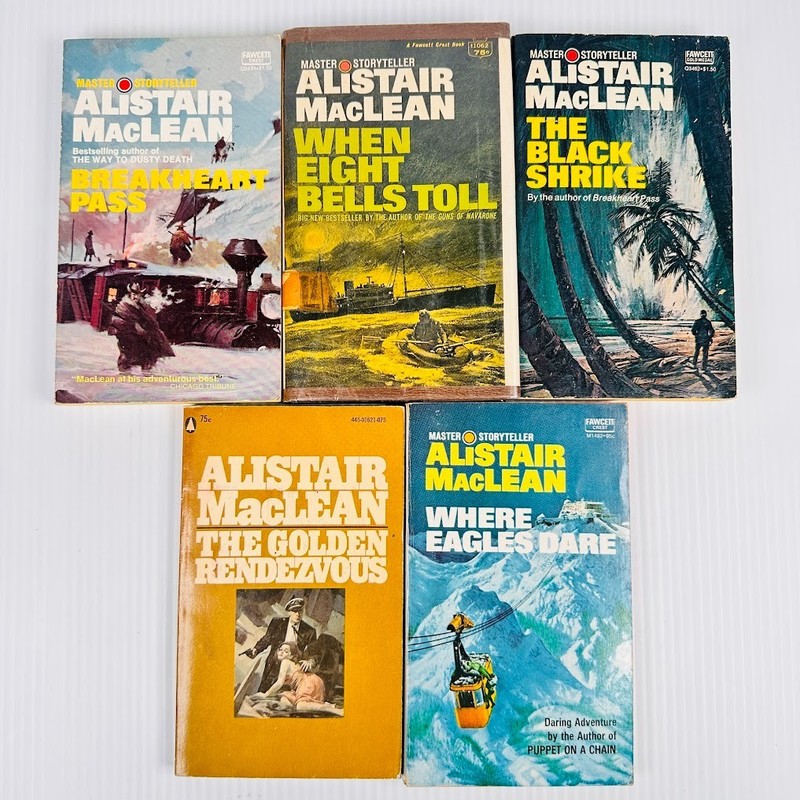 5x Alistair MacLean Vintage Paperback Books (Pls see pics for titles)