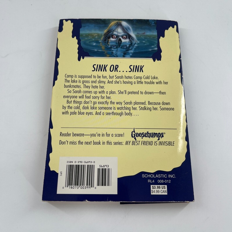 Goosebumps #56 The Curse of Camp Cold Lake R.L. Stine 1st Print w Bookmark Cards gallery