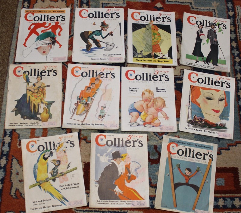 COLLIER’S MAGAZINES 1934 -11 Items Showing Front & Rear Covers
