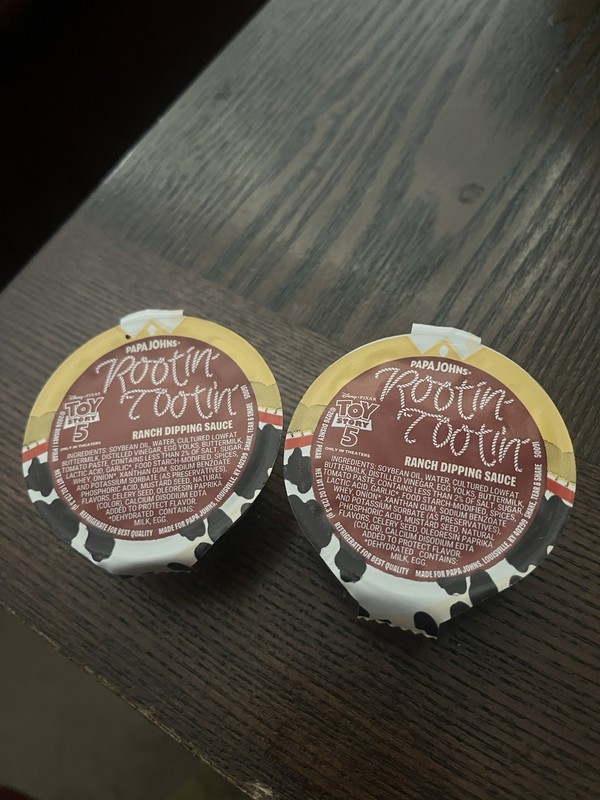 rootin tootin papa johns Lot 2 Sauces Toy Story 5 Pizza New Sealed Ranch 1 Oz