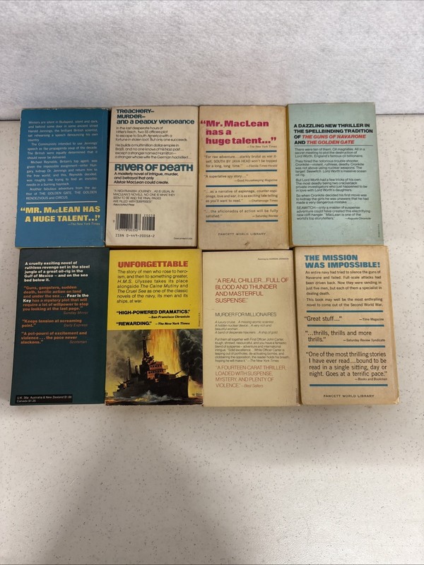 Lot of 8 Alistair MacLean Paperback Books Vintage Action Adventure gallery