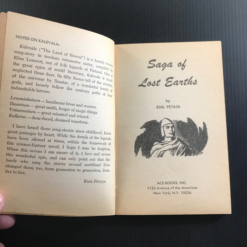Saga of Lost Earths Emil Petaja 1966 Ace F-392 First Book Publication SciFi gallery