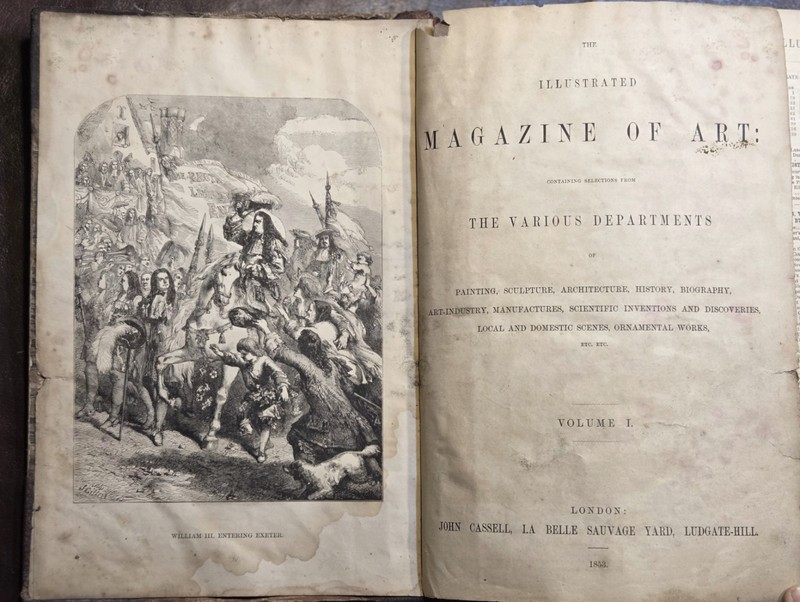 Antique Book 1853 Illustrated Magazine of Art Vol I Cassell Leather Engravings gallery