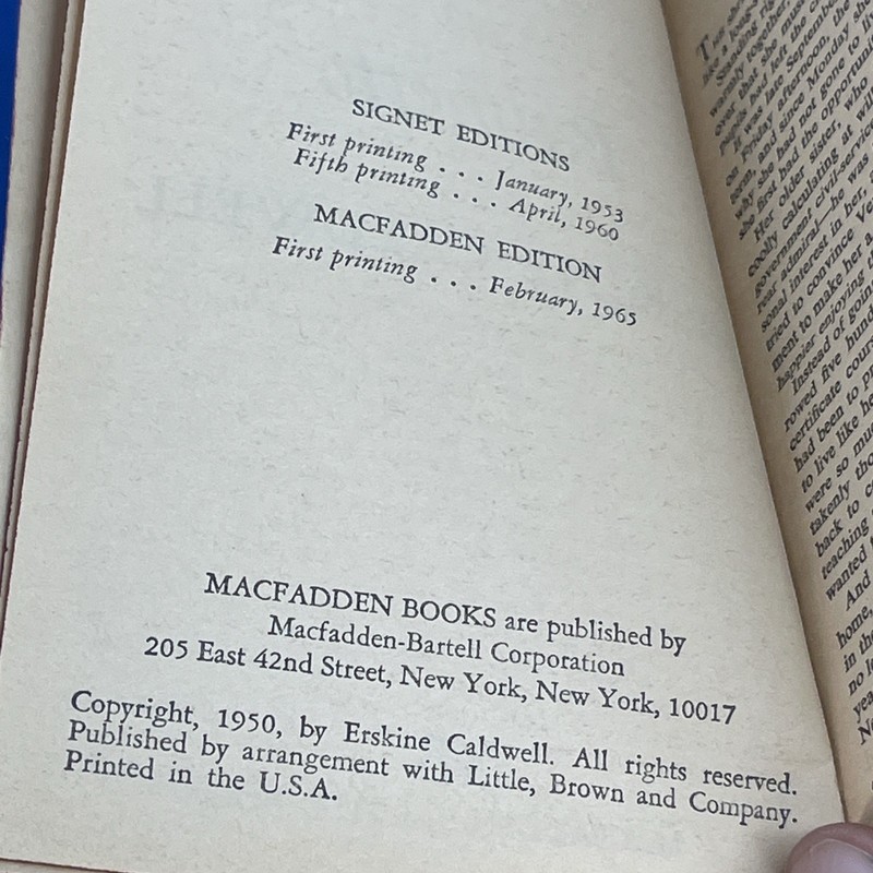 Vintage Books- Episode in Palmetto Erskine Caldwell Paperback Macfadden 1965 gallery