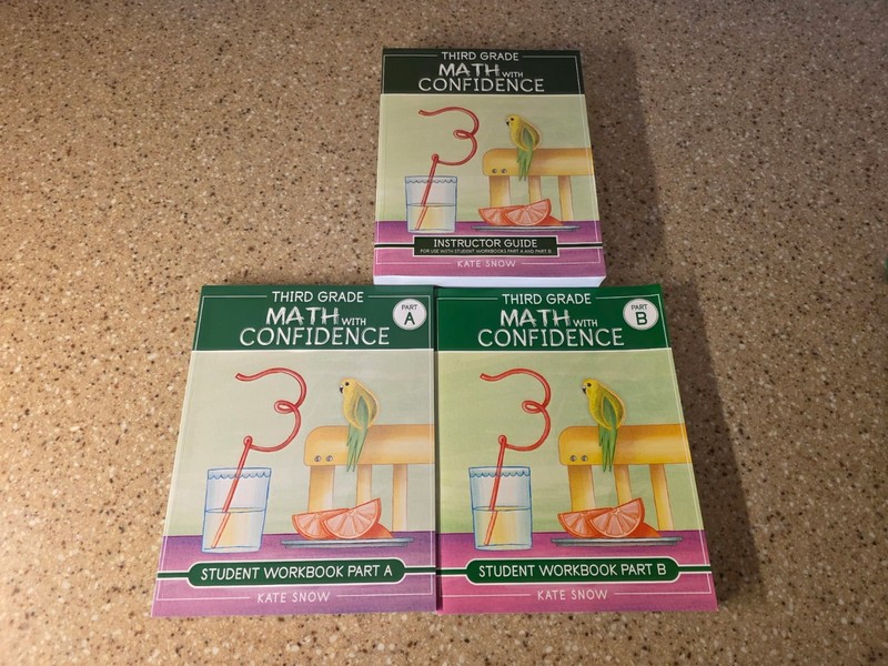 Third Grade Math with Confidence Instructor Guide, Student Workbook Part A & B
