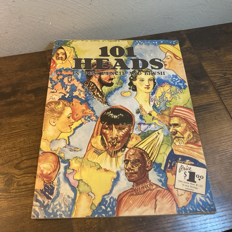 101 Heads Walter T Foster 1949 Illustrated Art Instruction Book