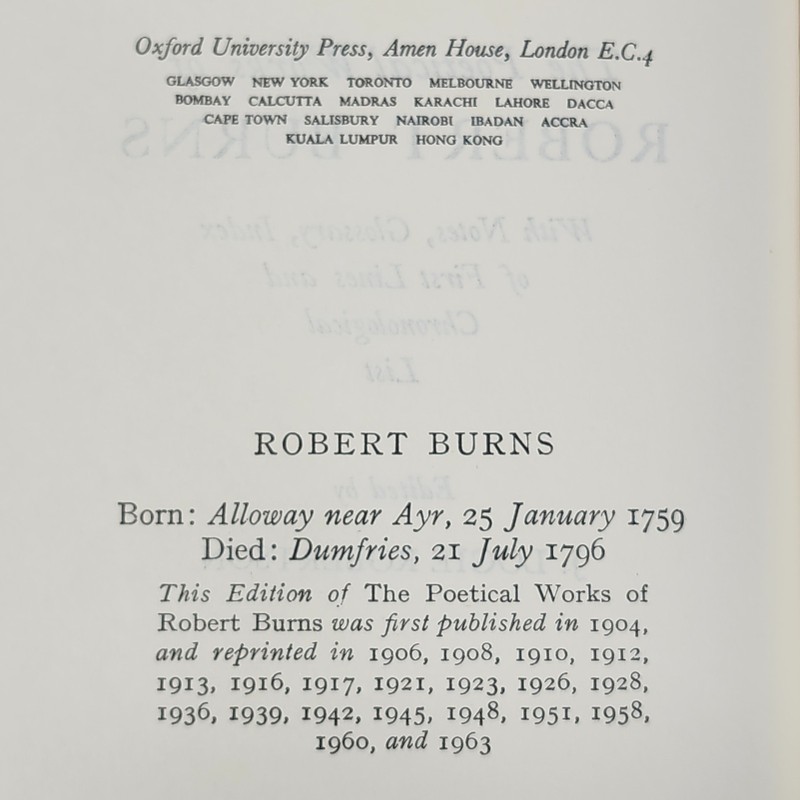 Poetical Works Robert Burns 1963 Oxford Morocco Leather Gold Gilt Book Slip-Case gallery