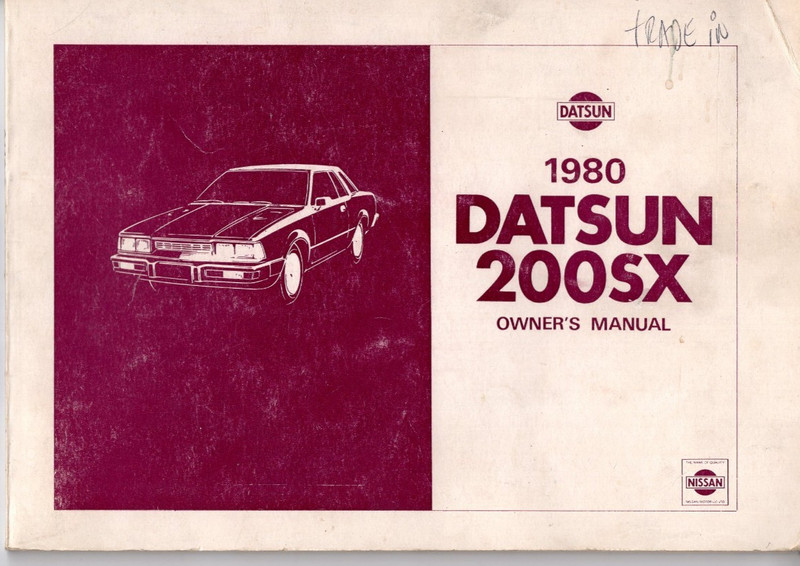 1980 Nissan Datsun 200SX Owners Manual MN1344