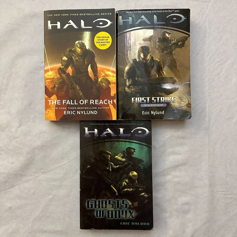 3 Halo Series Books / First Strike, Ghosts of Onyx, Fall of Reach / TPB