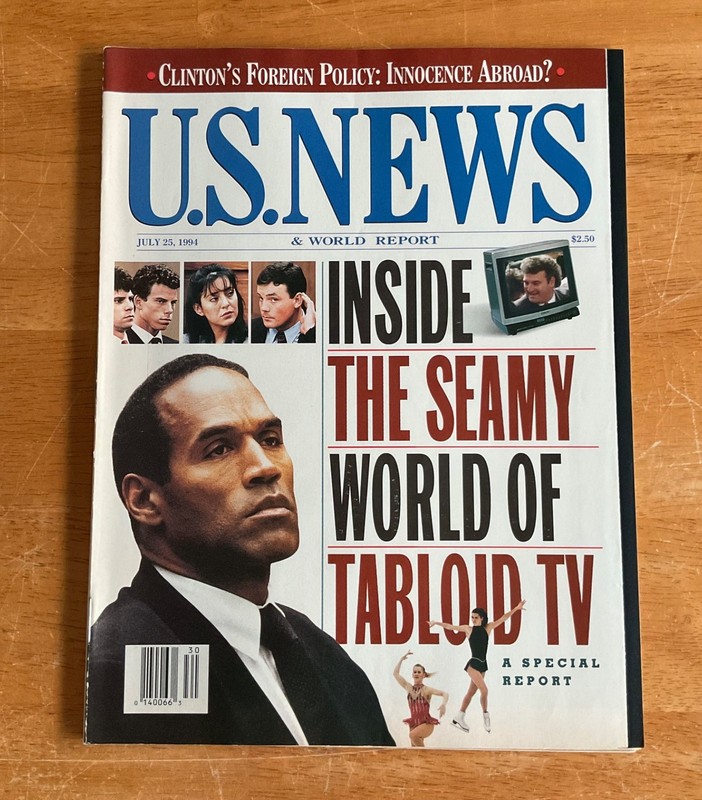 U.S. News & World Report Magazine 1994 Tabloid TV OJ Simpson No Label Newsstand