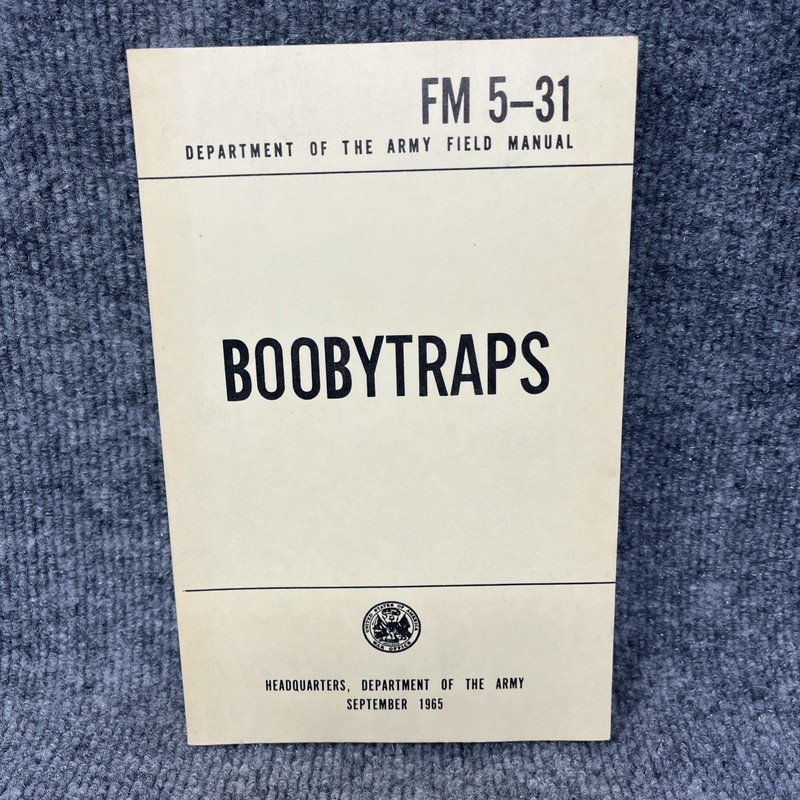 Boobytraps : FM 5-31 by Department of Defense Staff ( Very Good)