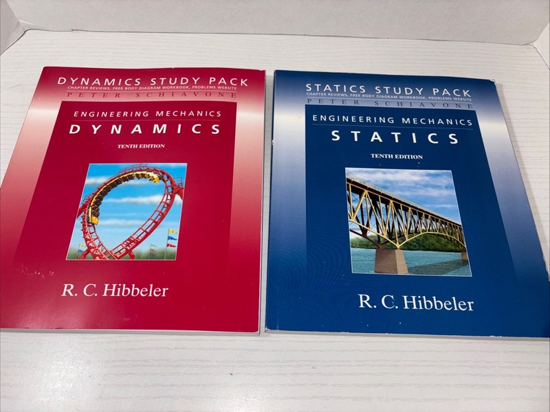 R.C. Hibbeler Engineering Mechanics Statics Dynamics Study Pack 10th Ed Lot of 2