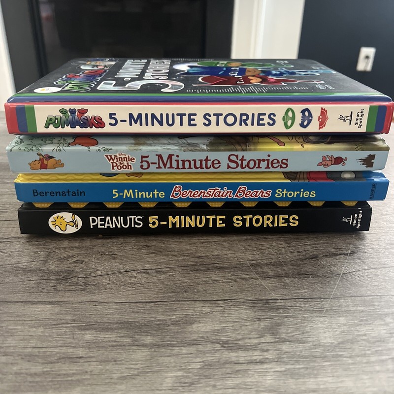 Lot Kids 5-Min Stories Peanuts Berenstain Winnie The Pooh PJ Masks Bedtime Books