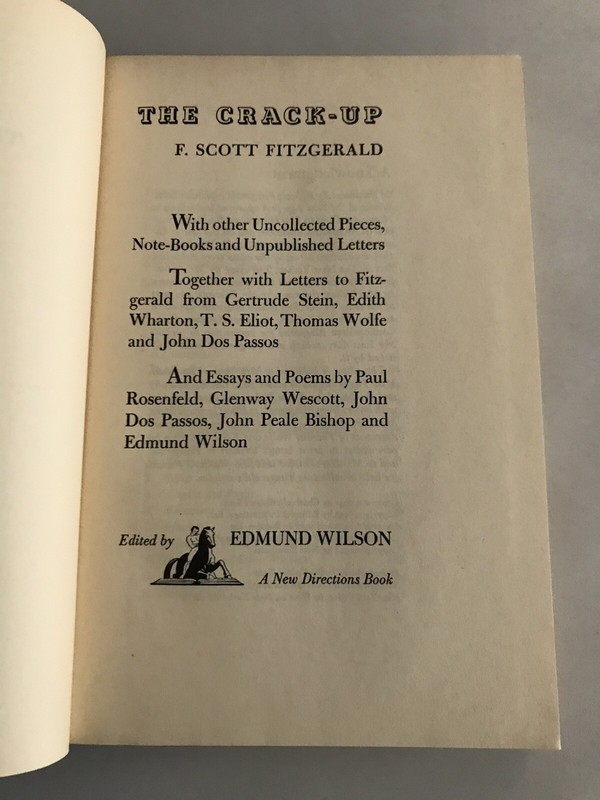 F. Scott Fitzgerald THE CRACK-UP New Directions 1945 Hardcover 347 Pages gallery