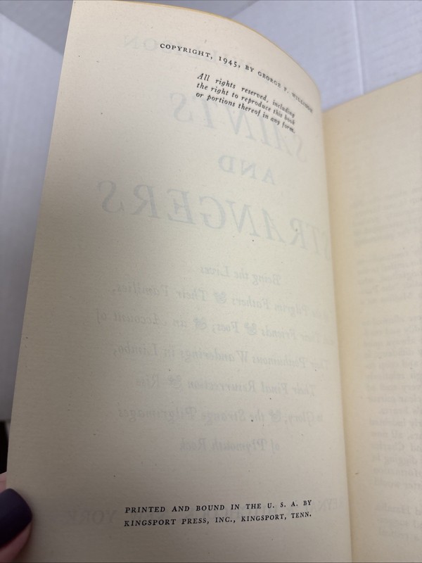 1945 Saints and Strangers by George F. Willison HC/DJ (Pilgrims &Their Families) gallery