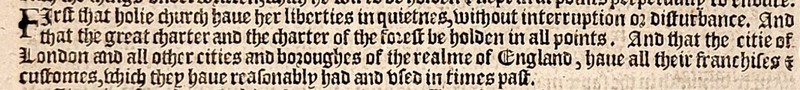 1587 Grafton Magna Carta Reference Edward III Statute Bifolium