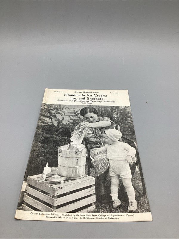 Antique 1940 Homemade Ice Creams Cornell Extension Bulletin Booklet Pamphlet